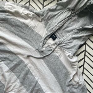 Pacsun Thick Striped Hoodie Gray and White